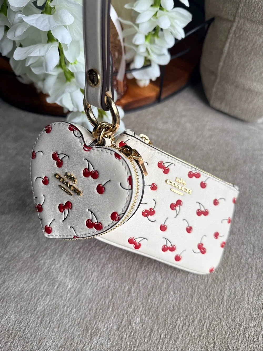 Coach wristlet heart